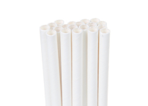 PAPER STRAW 10 X 200MM WHITE X1600